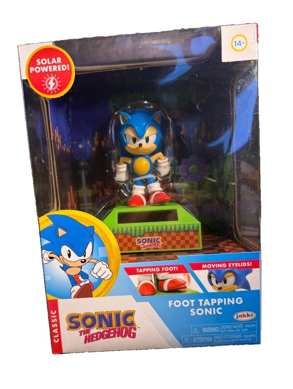 Sonic the Hedgehog Classic Foot Tapping Sonic Solar Powered JAKKS 6” NIB